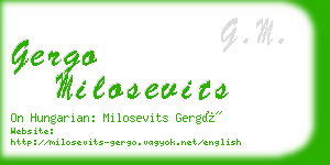 gergo milosevits business card